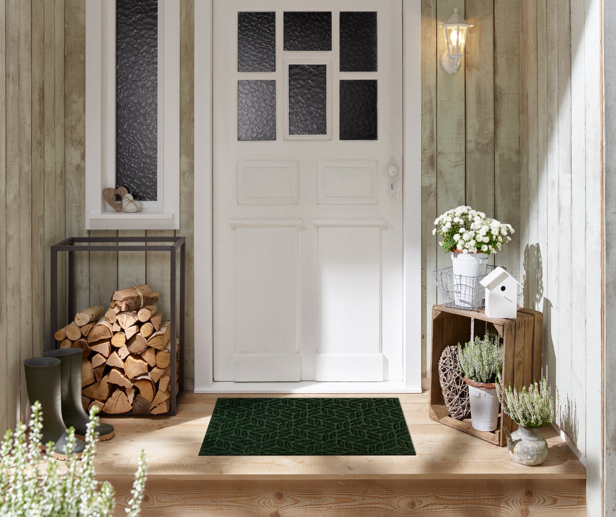 wash+dry Eingangsmatte DUNE Fussmatte Leaves midnight green 60x90 9010216075113