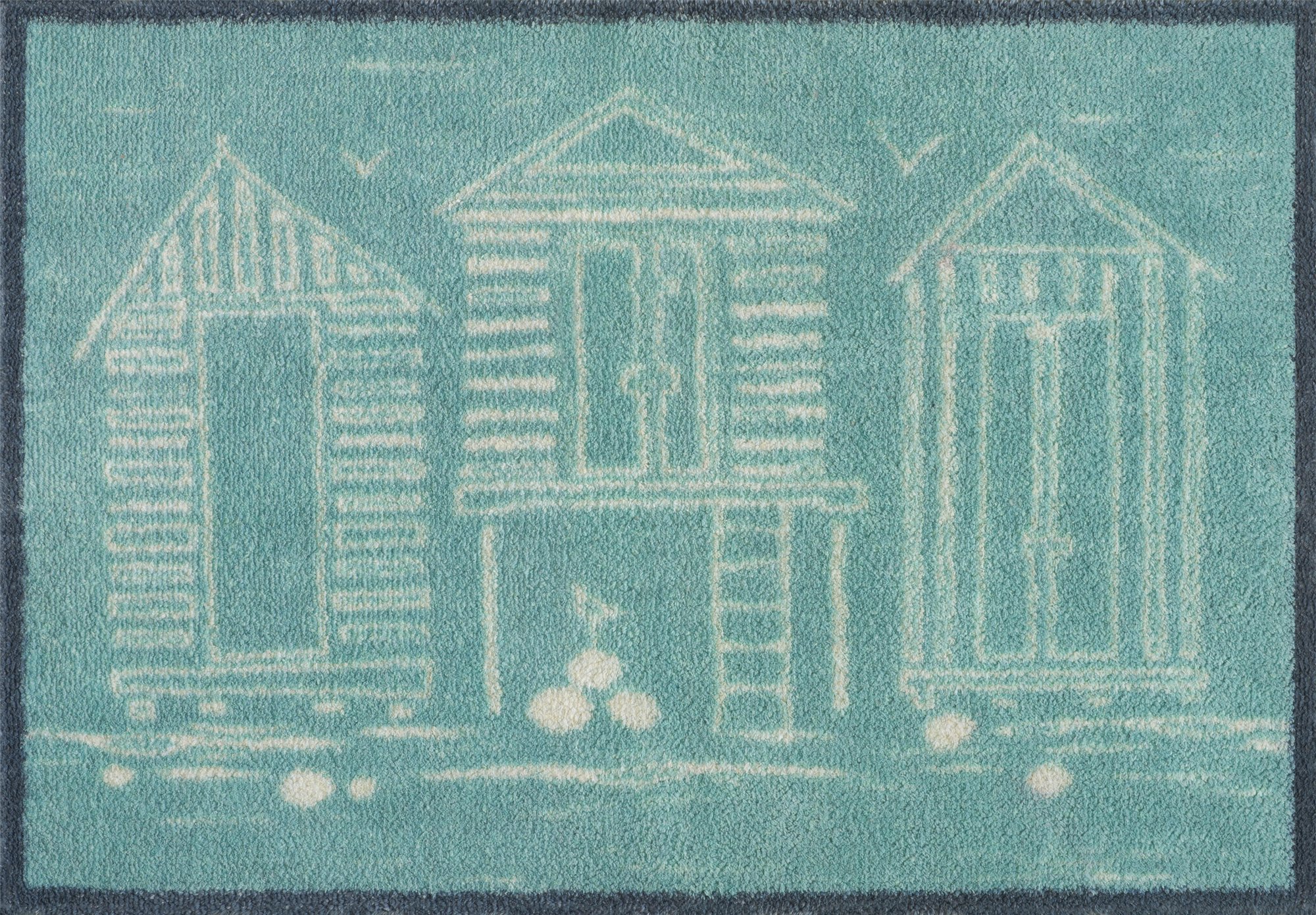 wash+dry Fussmatte Beach Huts Blue 60/85 5060025369884