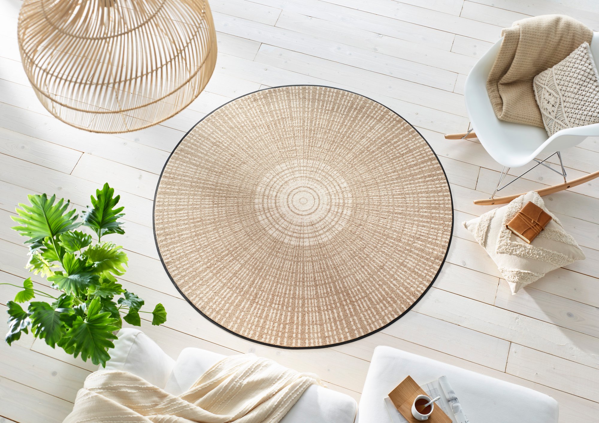 wash+dry Fussmatte Cascara beige 145x145 cm 9010216060904