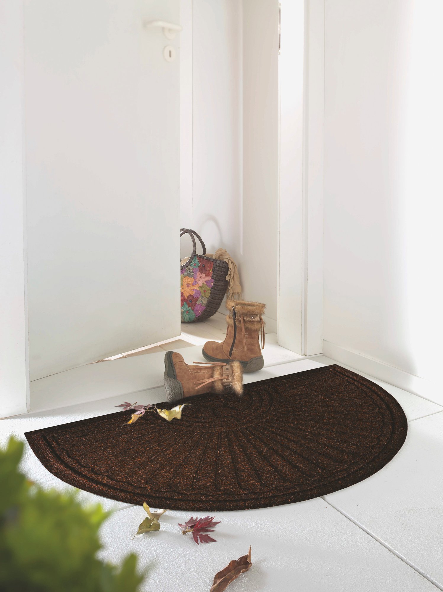 wash+dry Fussmatte DUNE Fussmatte Halfmoon dark brown 55x85 9010216057621